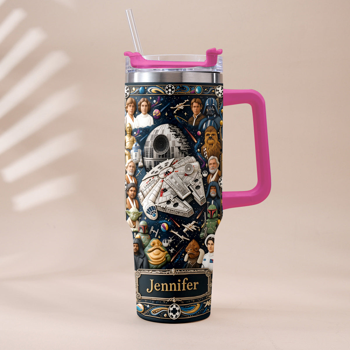 Personalized 3D Star Wars Tumbler with Handle Gift for Dad Tumbler With Handle GradoCreations