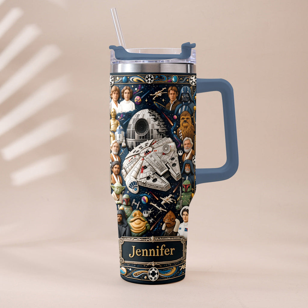 Personalized 3D Star Wars Tumbler with Handle Gift for Dad Tumbler With Handle GradoCreations