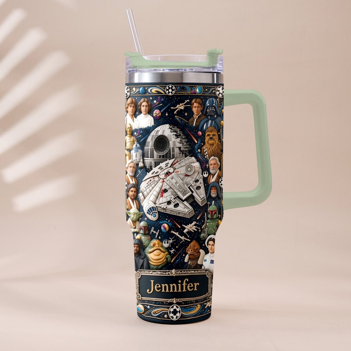 Personalized 3D Star Wars Tumbler with Handle Gift for Dad Tumbler With Handle GradoCreations