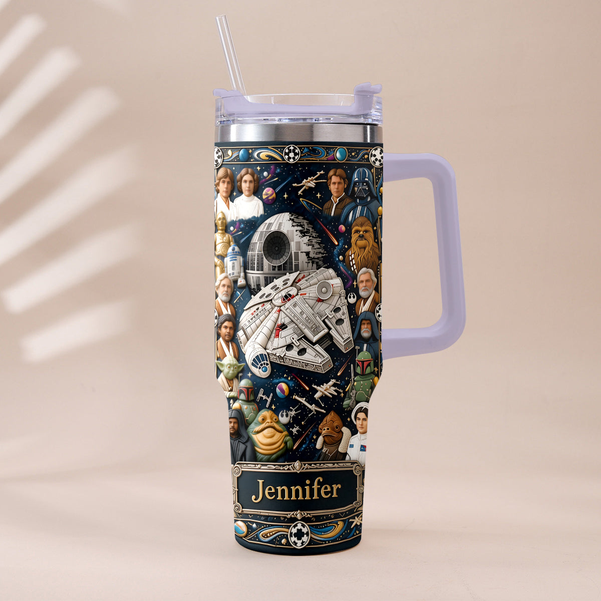 Personalized 3D Star Wars Tumbler with Handle Gift for Dad Tumbler With Handle GradoCreations