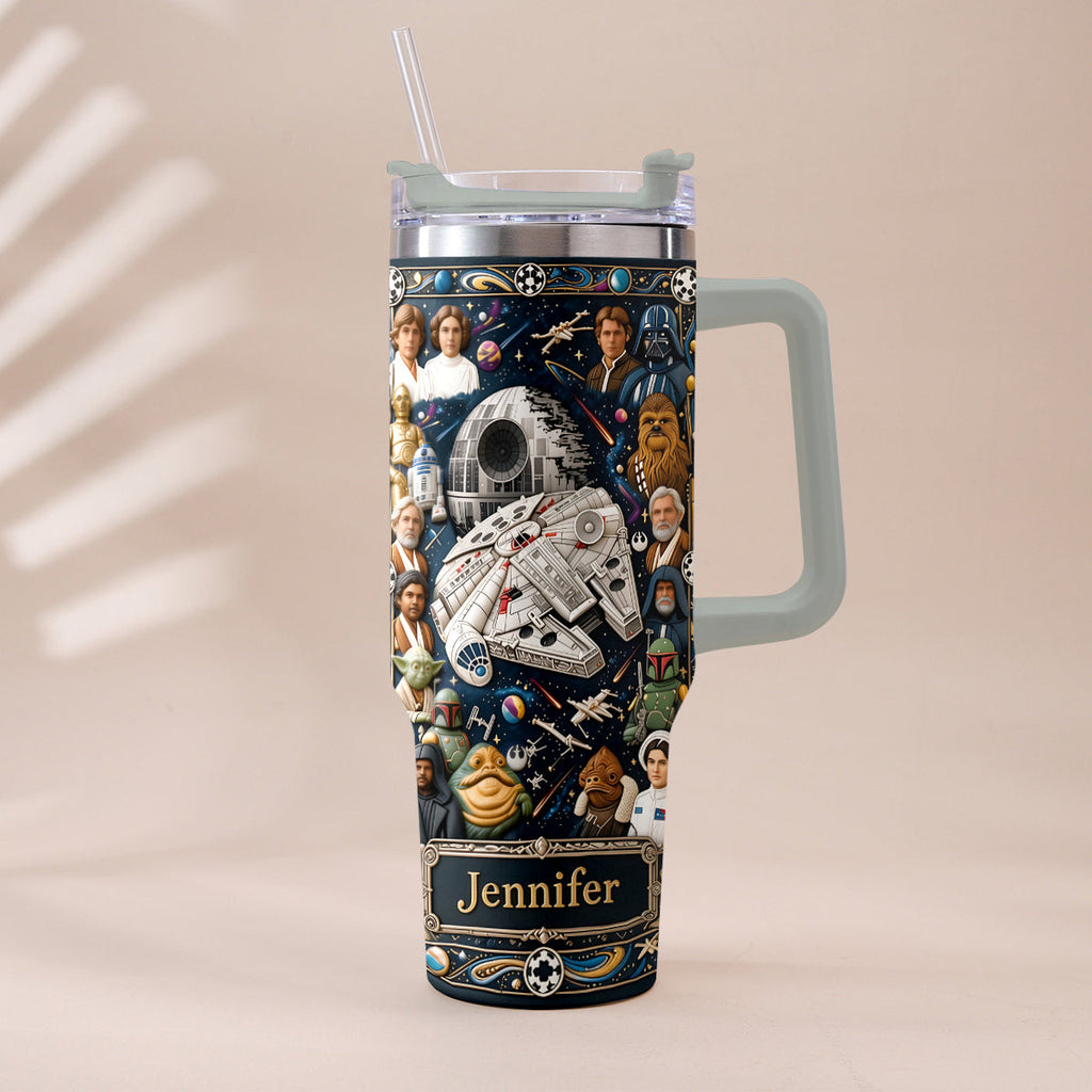 Personalized 3D Star Wars Tumbler with Handle Gift for Dad Tumbler With Handle GradoCreations