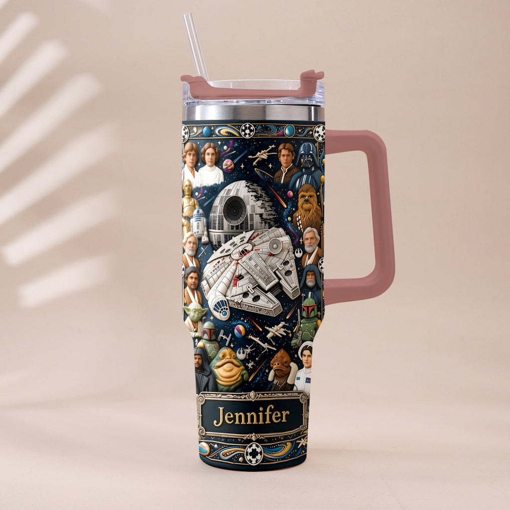 Personalized 3D Star Wars Tumbler with Handle Gift for Dad Tumbler With Handle GradoCreations