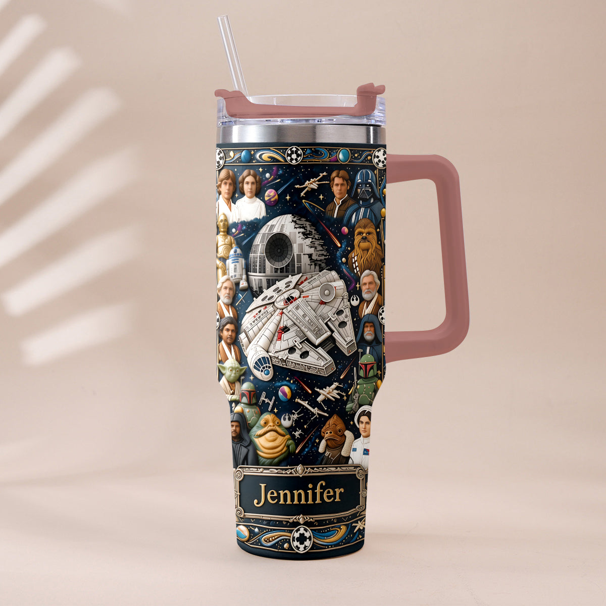 Personalized 3D Star Wars Tumbler with Handle Gift for Dad Tumbler With Handle GradoCreations