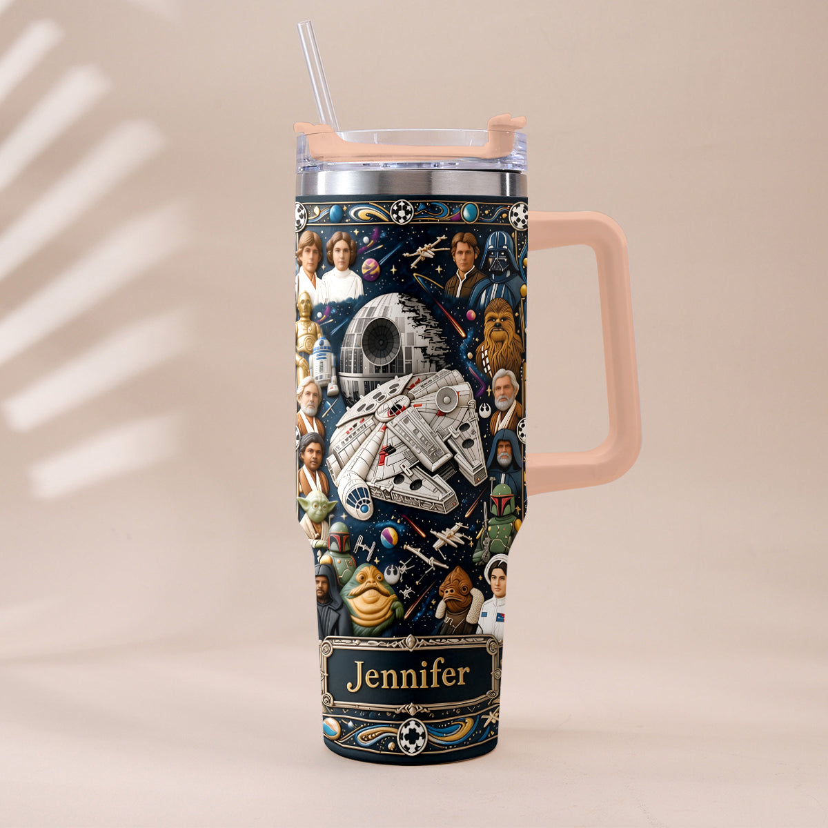 Personalized 3D Star Wars Tumbler with Handle Gift for Dad Tumbler With Handle GradoCreations