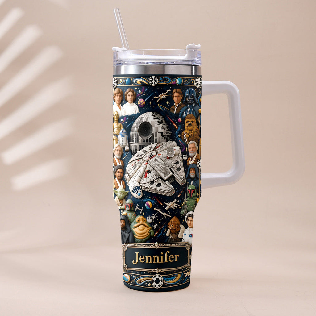 Personalized 3D Star Wars Tumbler with Handle Gift for Dad Tumbler With Handle GradoCreations
