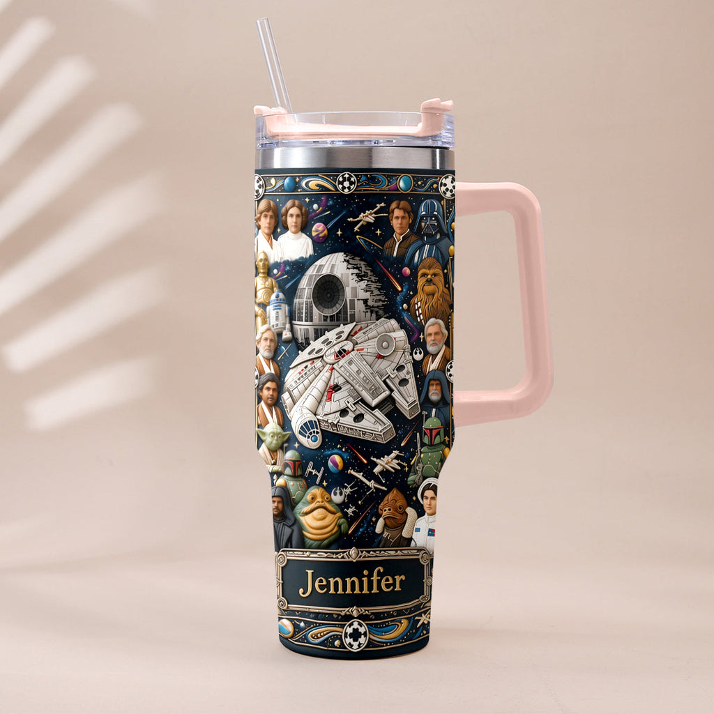 Personalized 3D Star Wars Tumbler with Handle Gift for Dad Tumbler With Handle GradoCreations