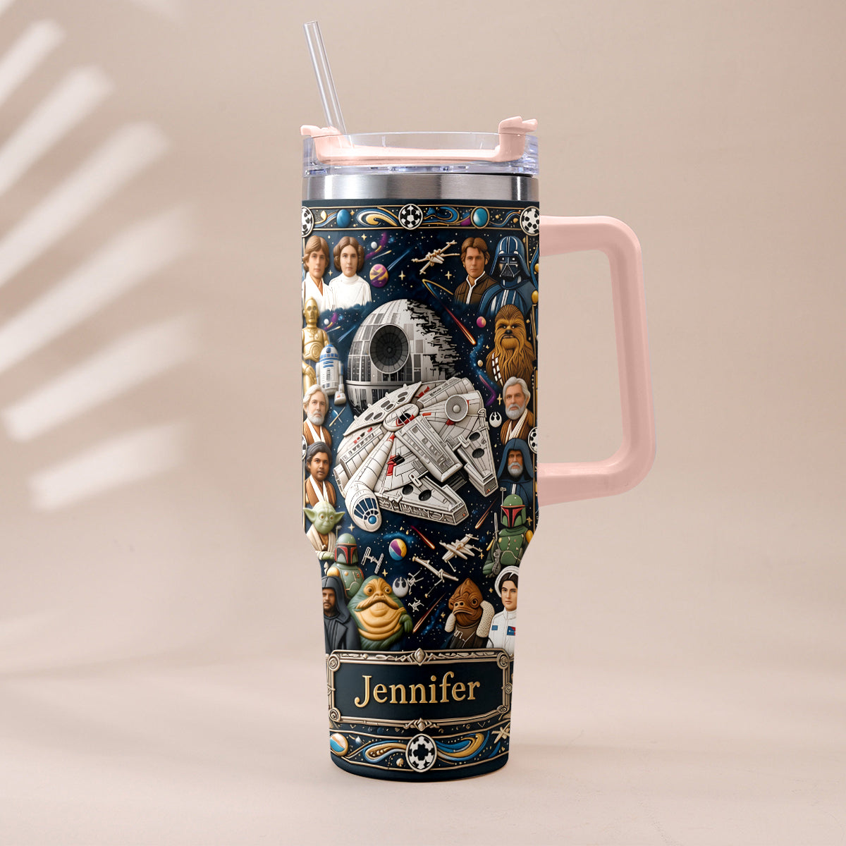 Personalized 3D Star Wars Tumbler with Handle Gift for Dad Tumbler With Handle GradoCreations