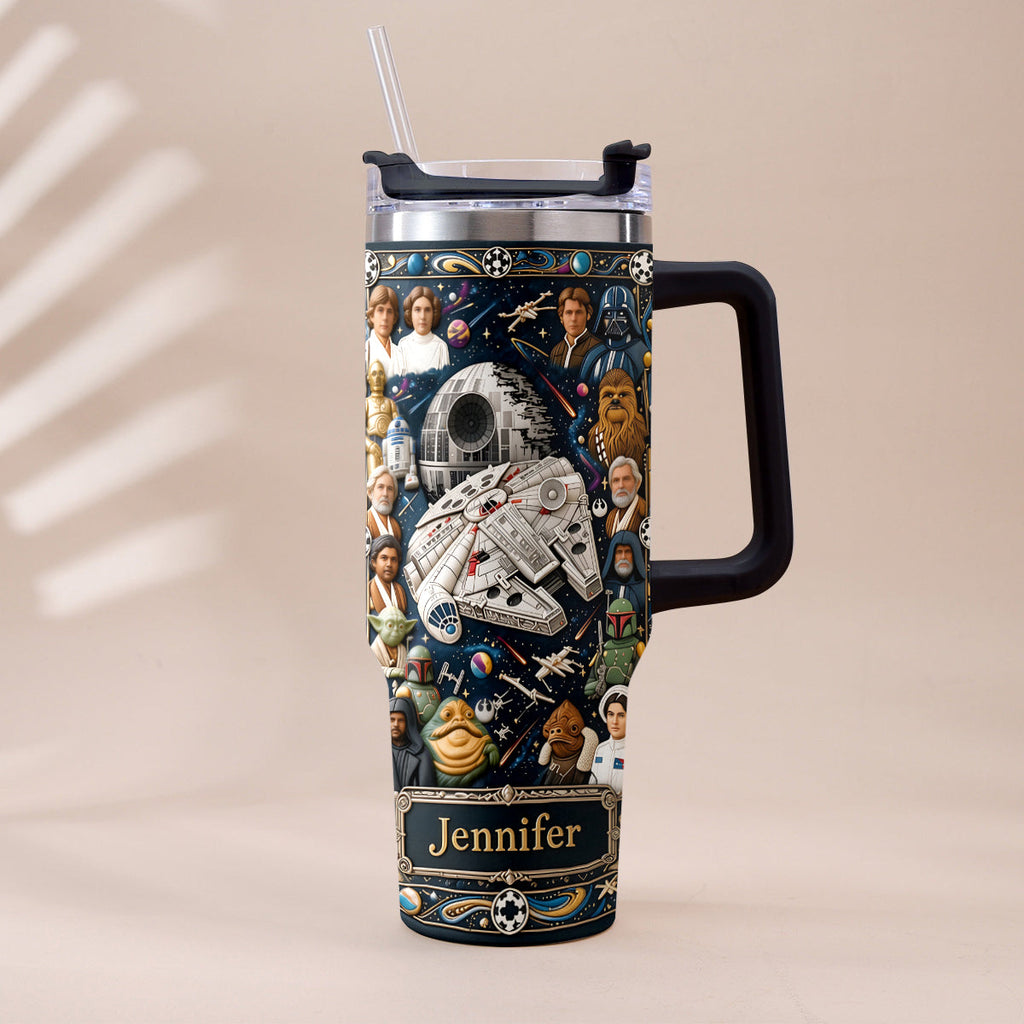 Personalized 3D Star Wars Tumbler with Handle Gift for Dad Tumbler With Handle GradoCreations