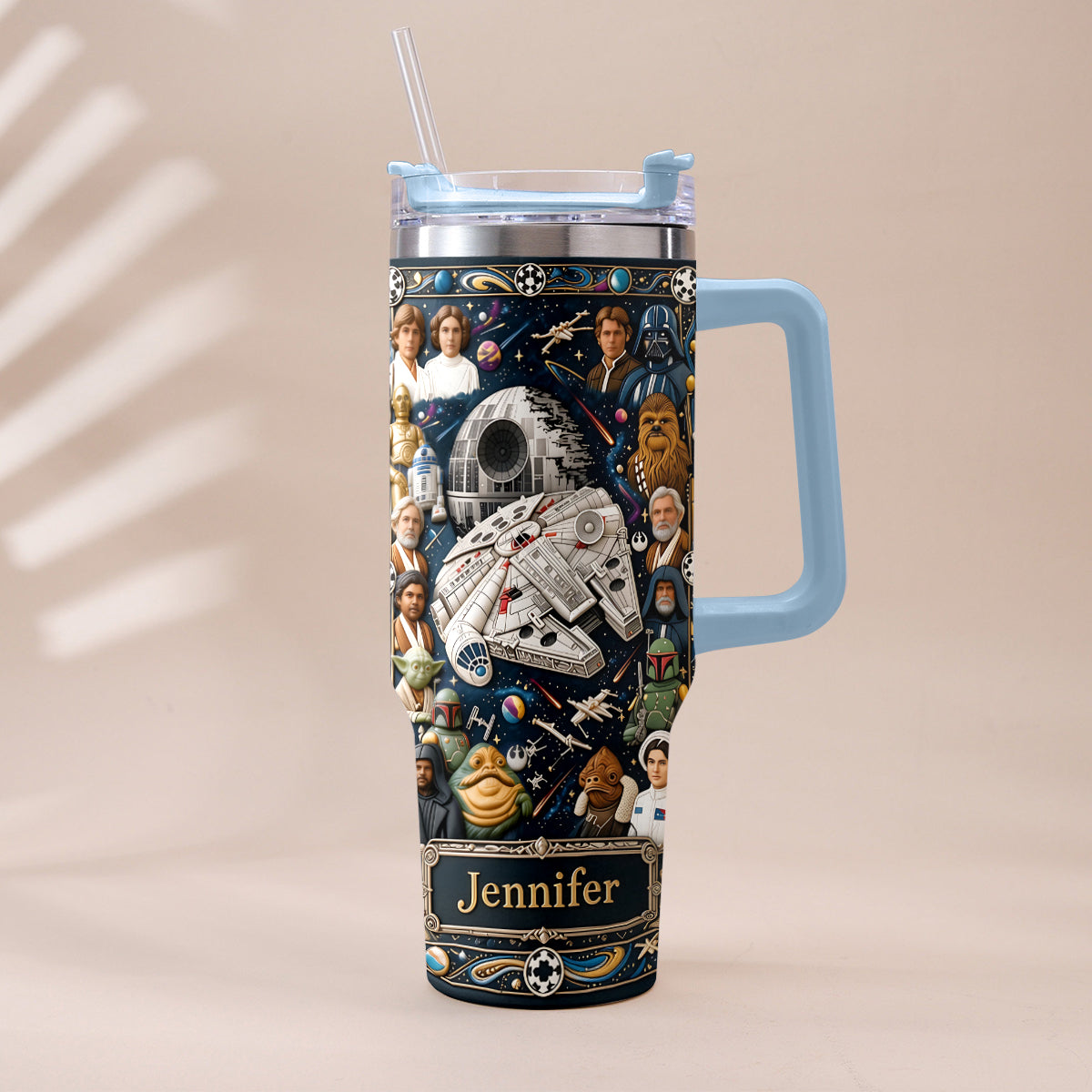 Personalized 3D Star Wars Tumbler with Handle Gift for Dad Tumbler With Handle GradoCreations