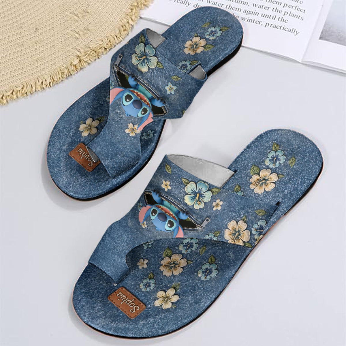 Personalized Open Toe Sandals with Stitch Design for Family Gift Open Toe Sandals GradoCreations