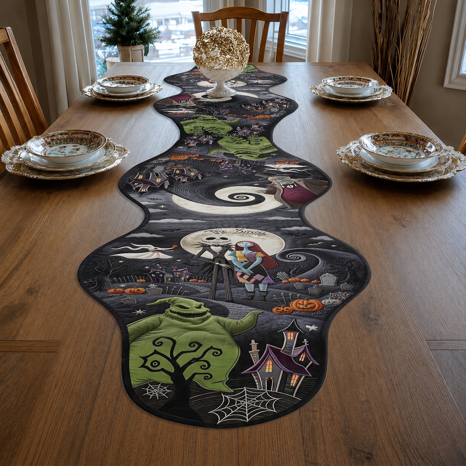 Personalized Halloween Table Runner Custom Shape Design Gift Custom Shape Table Runner GradoCreations