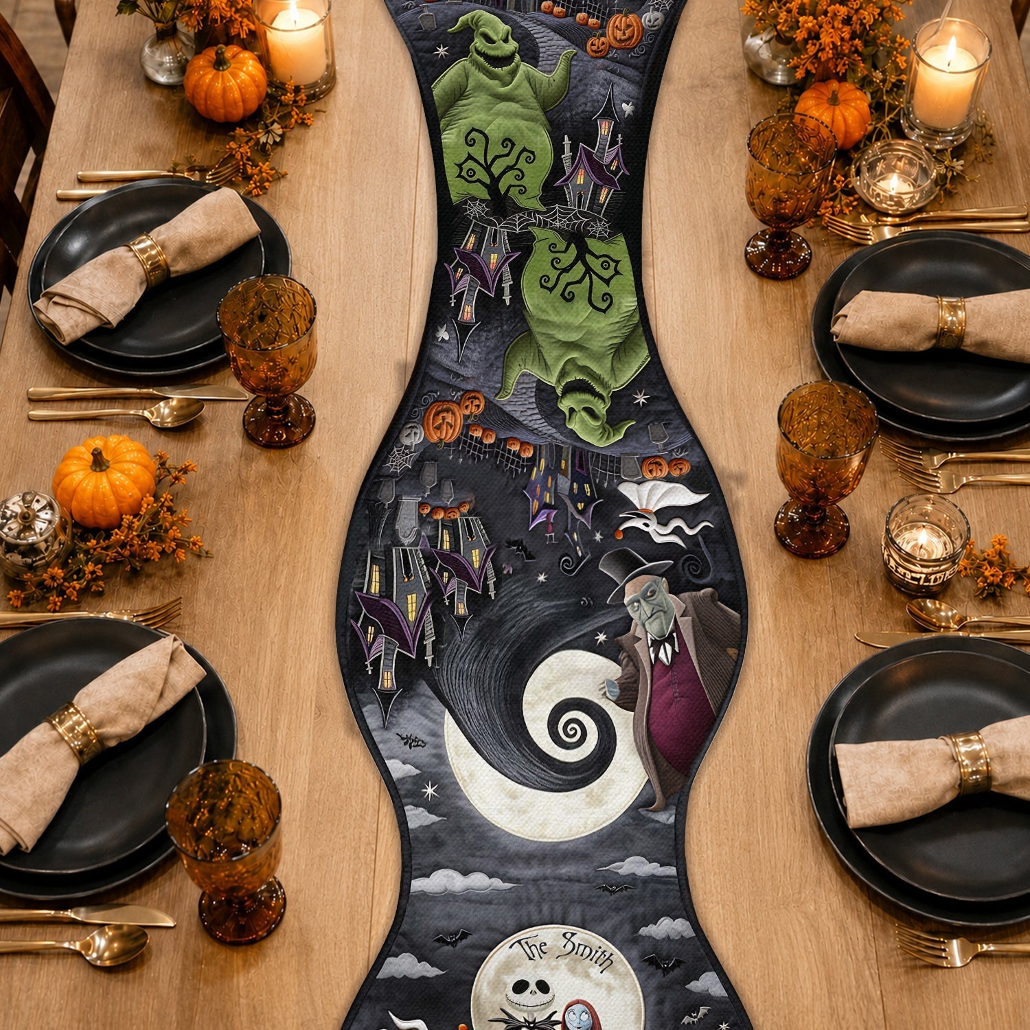 Personalized Halloween Table Runner Custom Shape Design Gift Custom Shape Table Runner GradoCreations