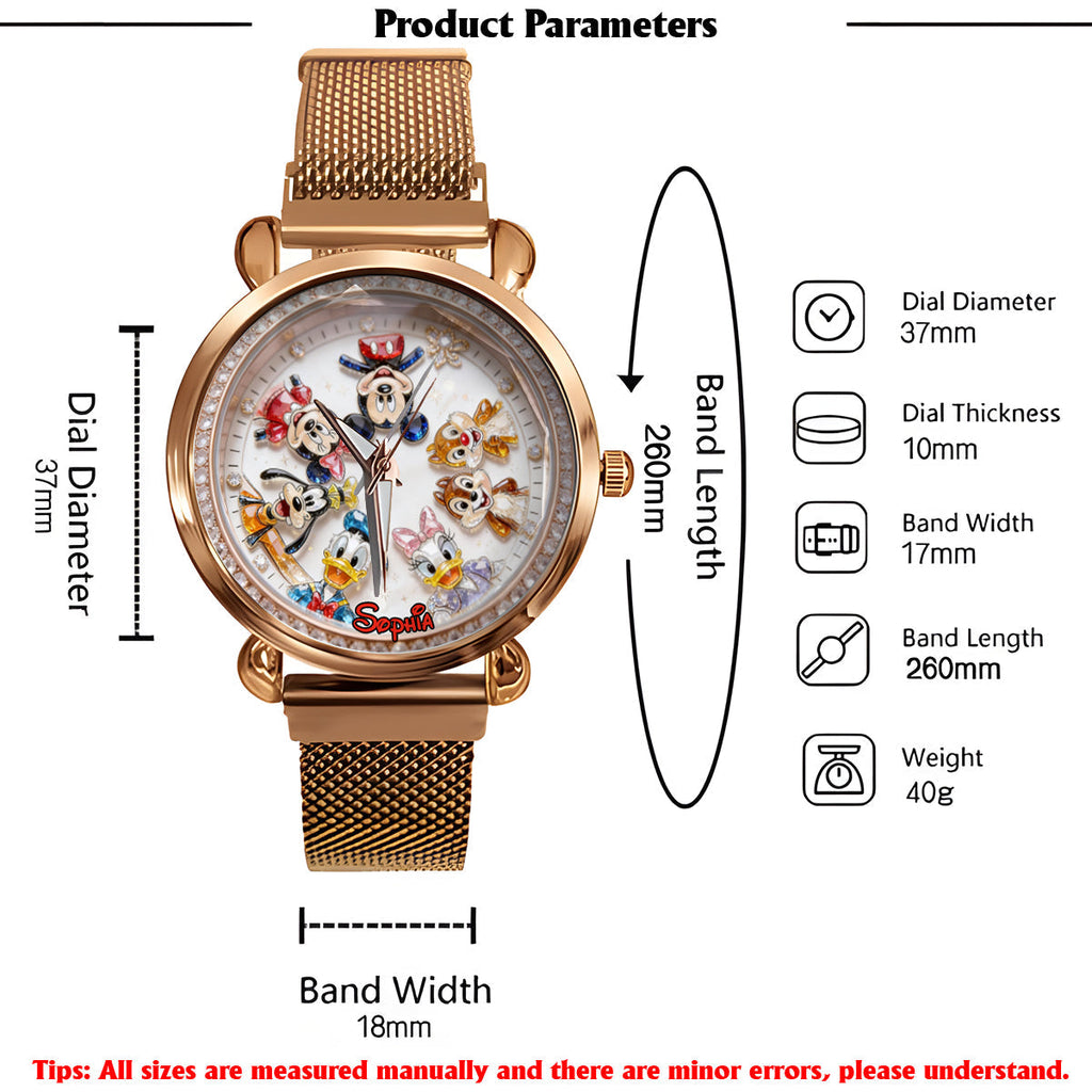 Personalized Disney Friends Women Hand Watch Unique Gift Women Hand Watch GradoCreations