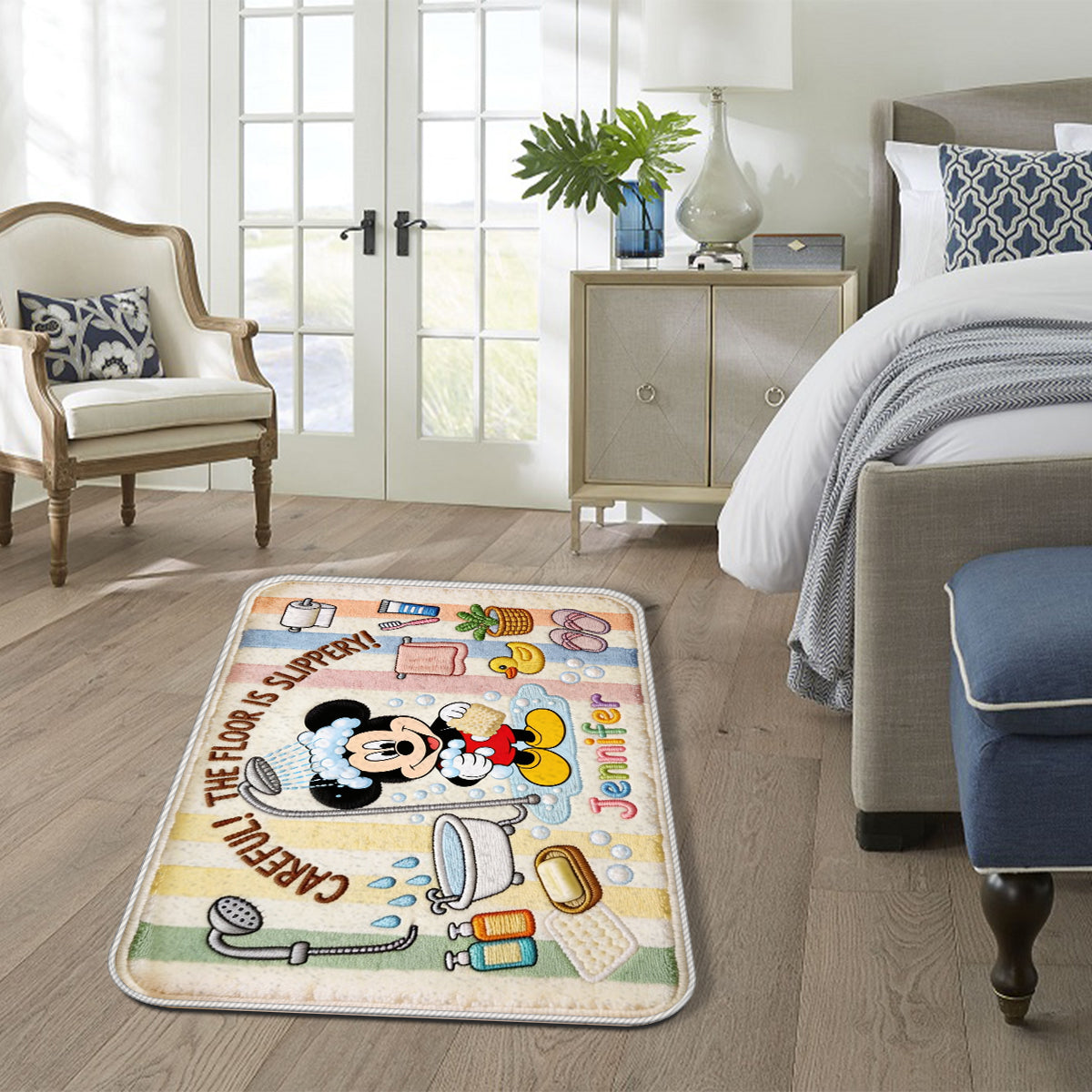 Personalized Mickey Mouse Non-Slip Tufted Rug for Kids' Bathroom Non-Slip Tufted Rug GradoCreations
