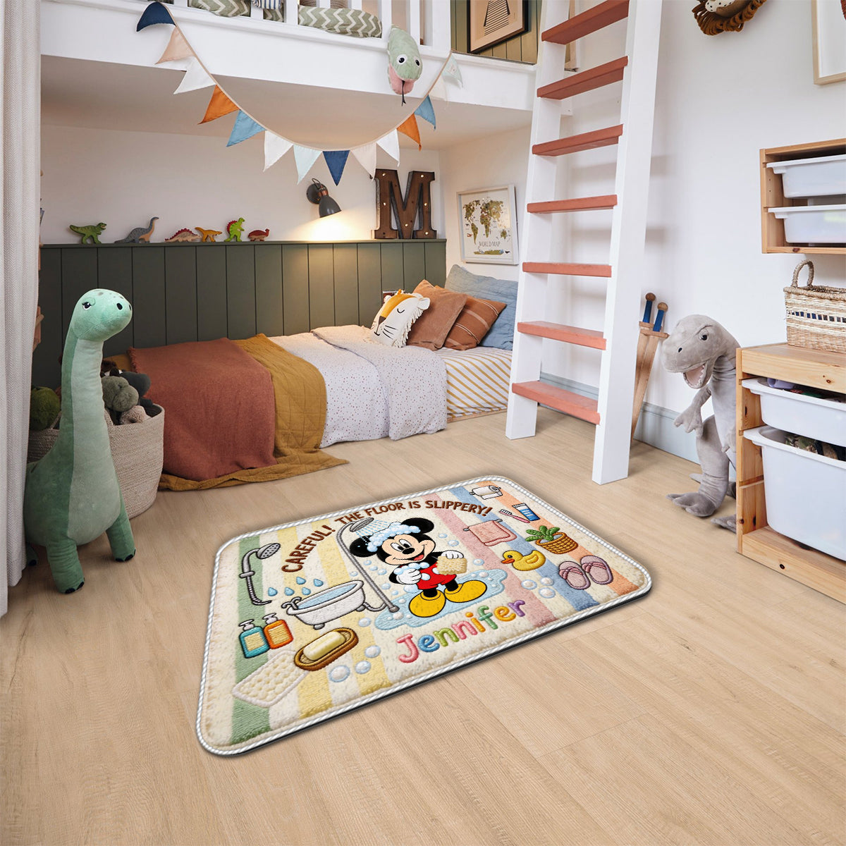 Personalized Mickey Mouse Non-Slip Tufted Rug for Kids' Bathroom Non-Slip Tufted Rug GradoCreations
