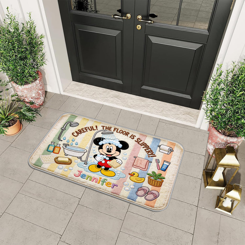 Personalized Mickey Mouse Non-Slip Tufted Rug for Kids' Bathroom Non-Slip Tufted Rug GradoCreations