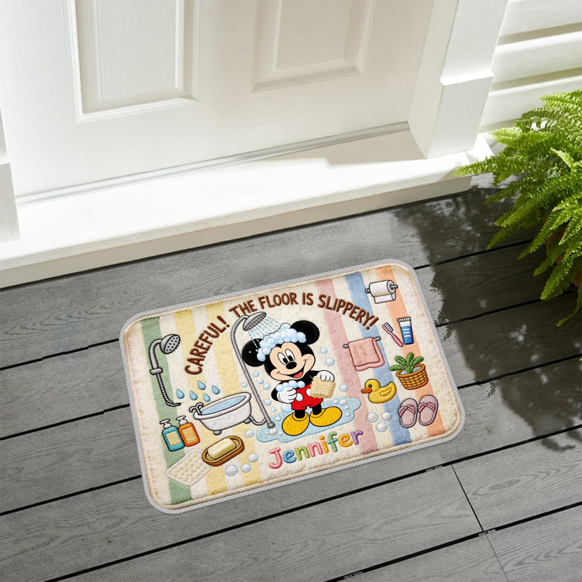 Personalized Mickey Mouse Non-Slip Tufted Rug for Kids' Bathroom Non-Slip Tufted Rug GradoCreations