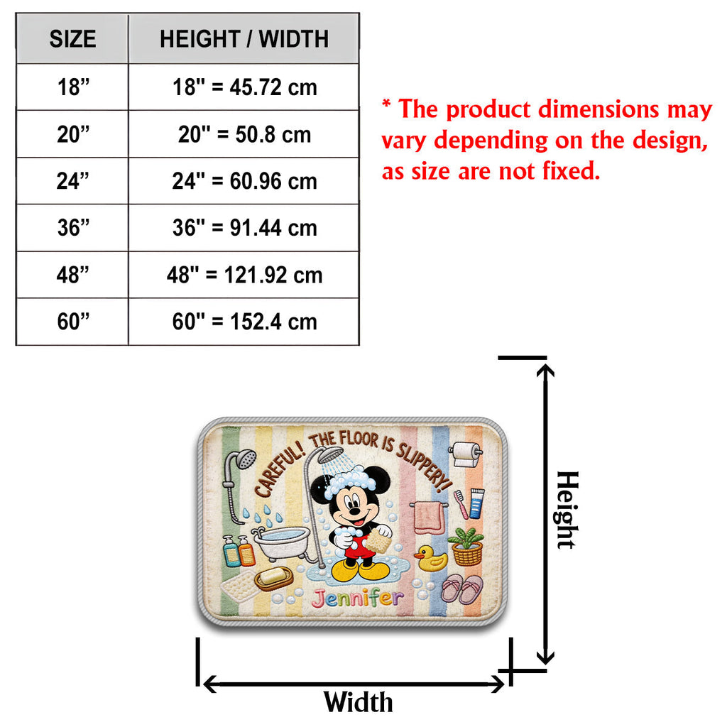 Personalized Mickey Mouse Non-Slip Tufted Rug for Kids' Bathroom Non-Slip Tufted Rug GradoCreations