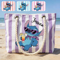 Personalized Beach Tote Bag Custom Name Hawaiian Design Beach Bag GradoCreations