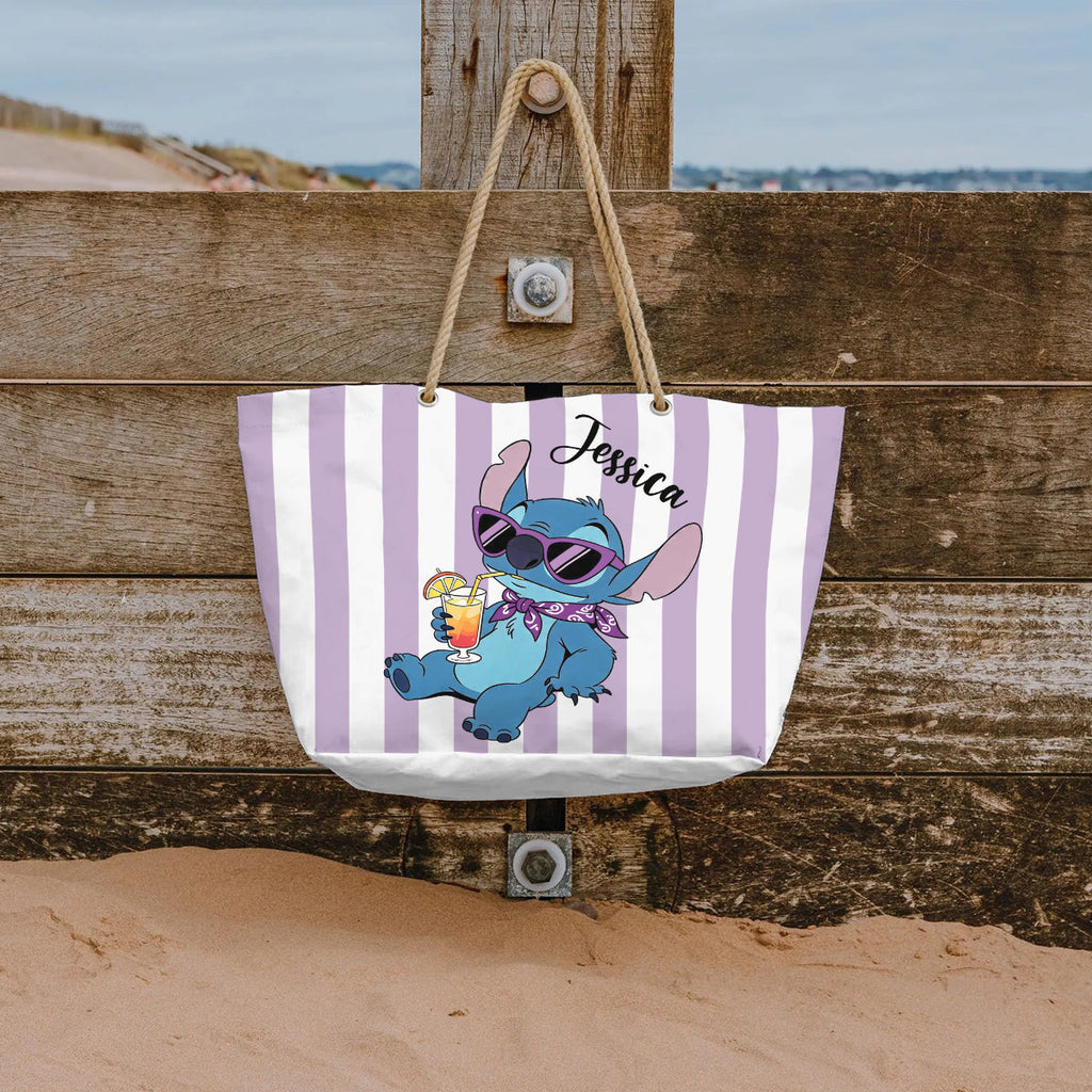 Personalized Beach Tote Bag Custom Name Hawaiian Design Beach Bag GradoCreations