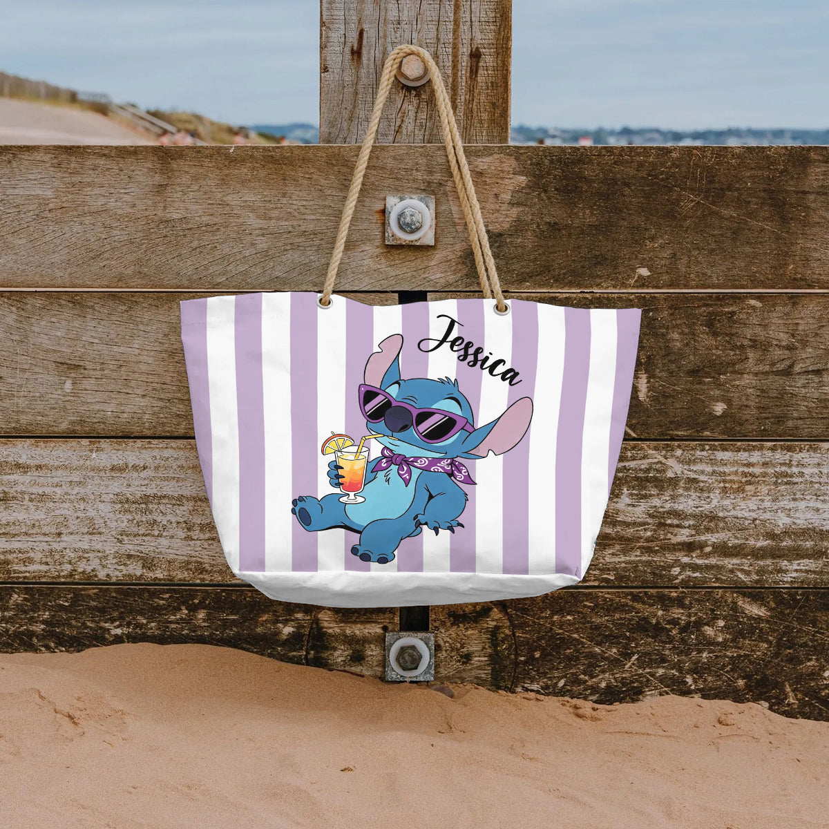 Personalized Beach Tote Bag Custom Name Hawaiian Design Beach Bag GradoCreations