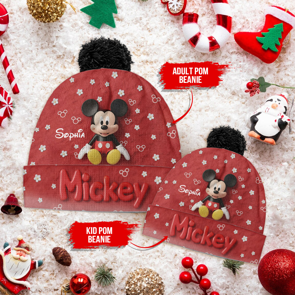 Personalized 3D Mickey Mouse Beanie Hat for Kids & Adults Beanie Hat GradoCreations