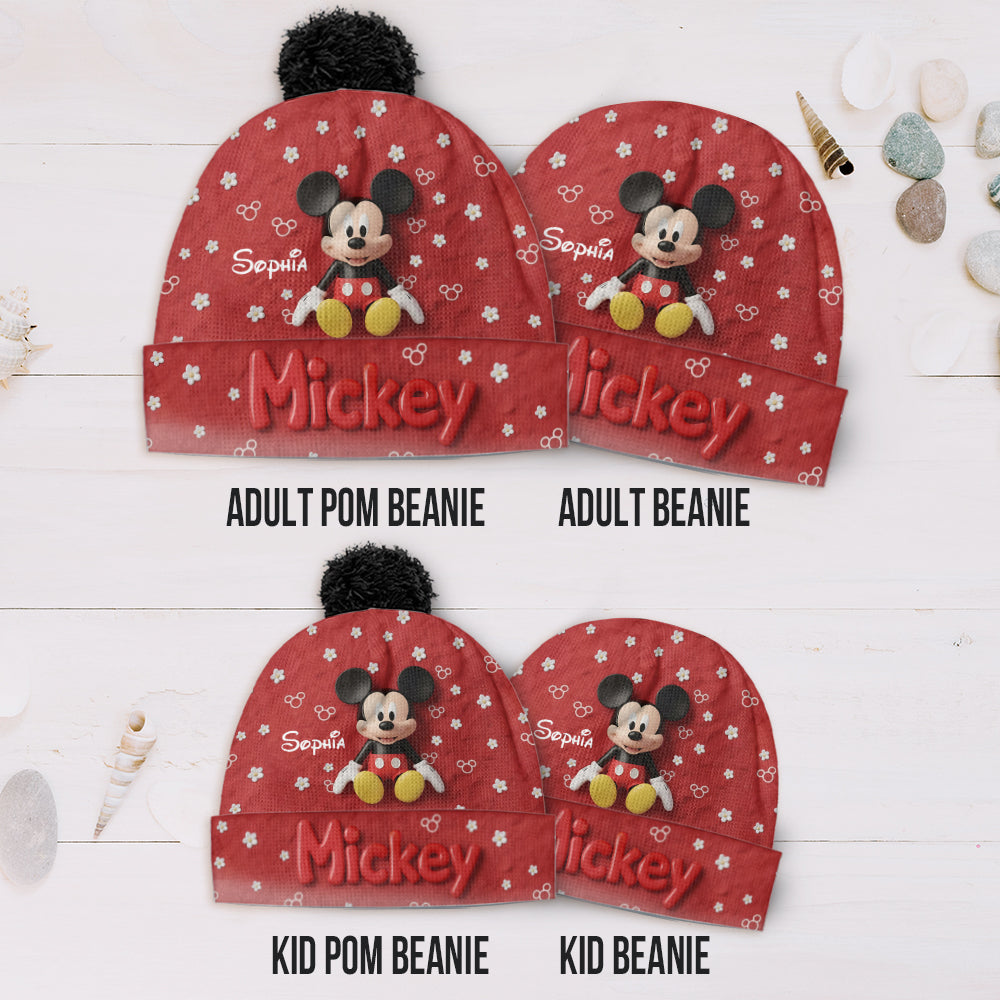 Personalized 3D Mickey Mouse Beanie Hat for Kids & Adults Beanie Hat GradoCreations