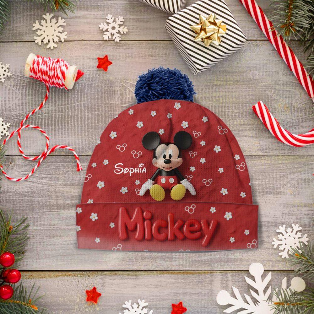 Personalized 3D Mickey Mouse Beanie Hat for Kids & Adults Beanie Hat GradoCreations