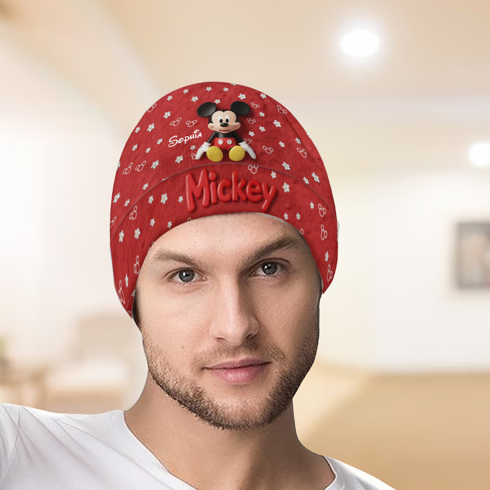Personalized 3D Mickey Mouse Beanie Hat for Kids & Adults Beanie Hat GradoCreations