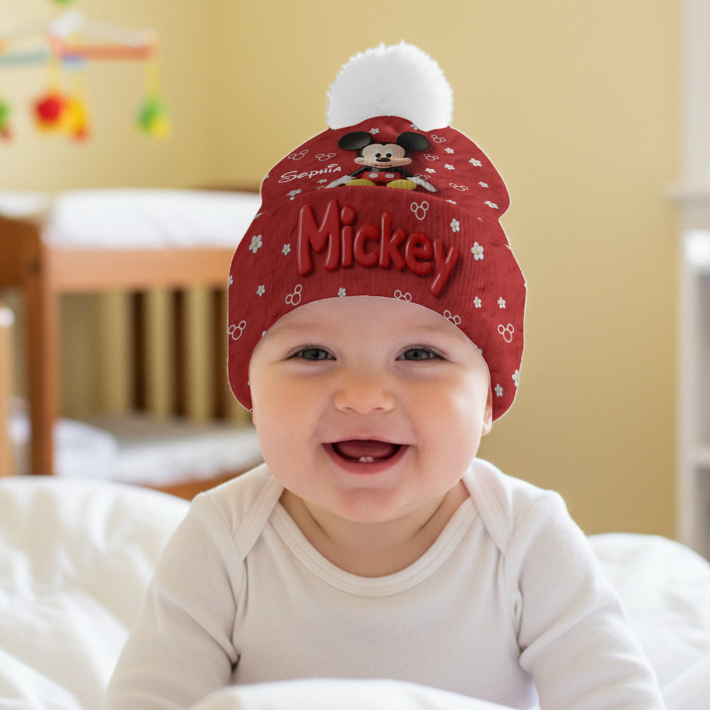 Personalized 3D Mickey Mouse Beanie Hat for Kids & Adults Beanie Hat GradoCreations