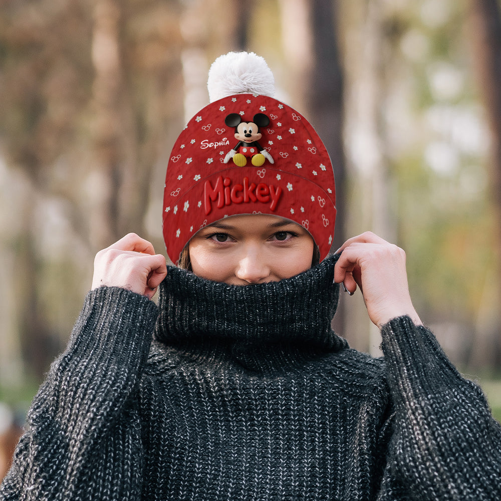Personalized 3D Mickey Mouse Beanie Hat for Kids & Adults Beanie Hat GradoCreations