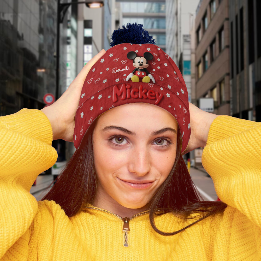 Personalized 3D Mickey Mouse Beanie Hat for Kids & Adults Beanie Hat GradoCreations