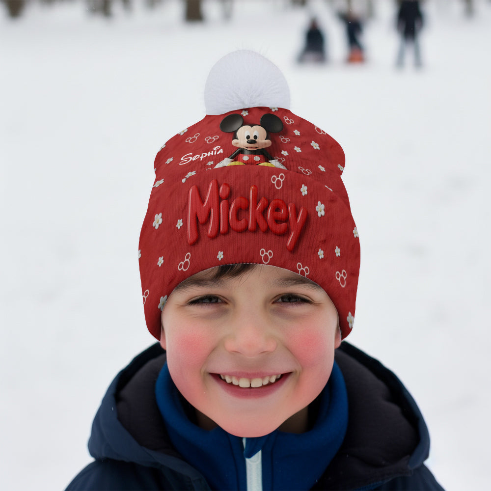 Personalized 3D Mickey Mouse Beanie Hat for Kids & Adults Beanie Hat GradoCreations