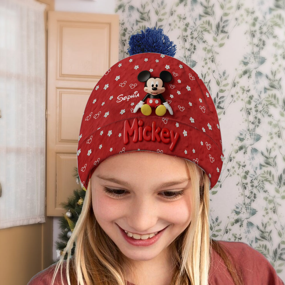 Personalized 3D Mickey Mouse Beanie Hat for Kids & Adults Beanie Hat GradoCreations