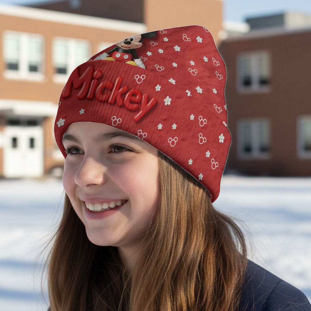 Personalized 3D Mickey Mouse Beanie Hat for Kids & Adults Beanie Hat GradoCreations