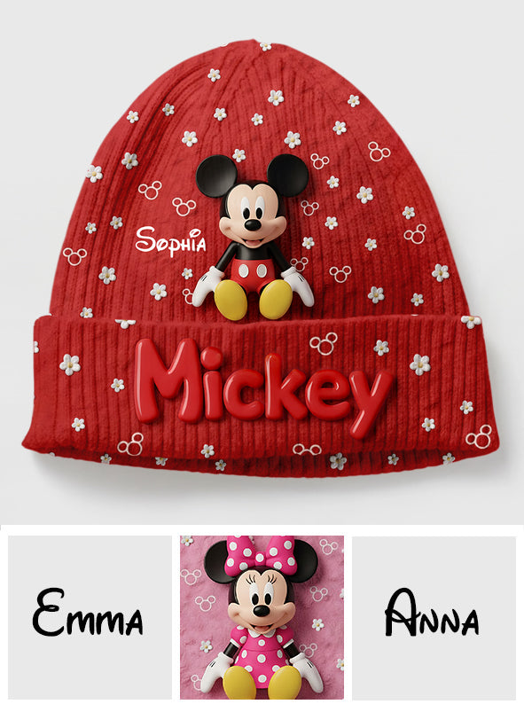 Personalized 3D Mickey Mouse Beanie Hat for Kids & Adults Beanie Hat GradoCreations