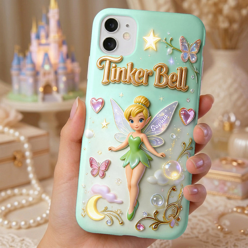 Personalized Tinker Bell Phone Case Custom Name Gift for Fans