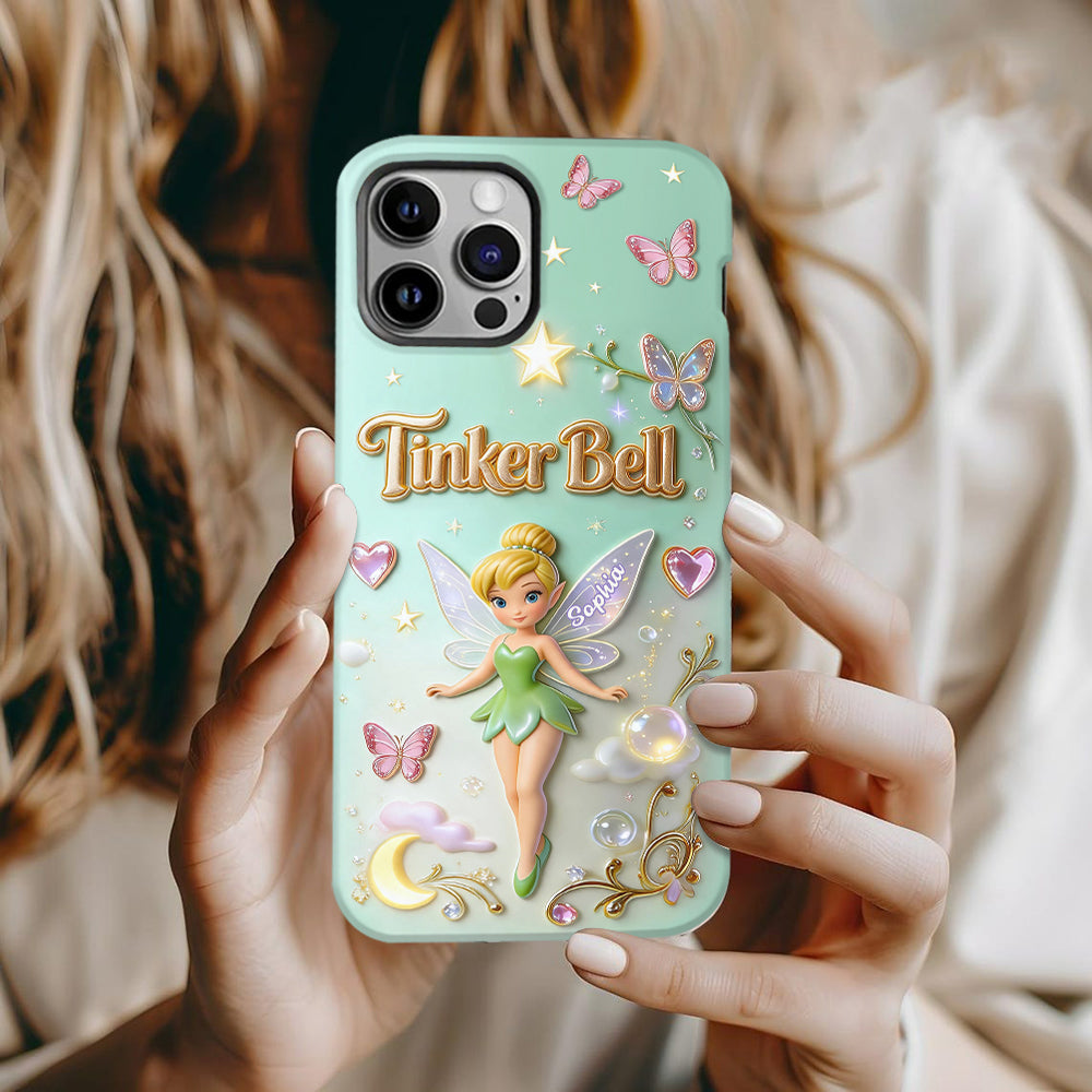 Personalized Tinker Bell Phone Case Custom Name Gift for Fans