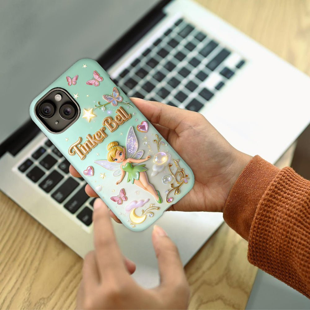 Personalized Tinker Bell Phone Case Custom Name Gift for Fans