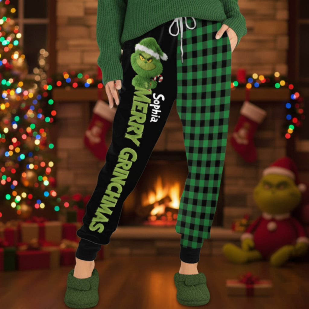 Personalized Merry Greenmas Unisex Sweatpants for Christmas Gifts Sweatpants GradoCreations