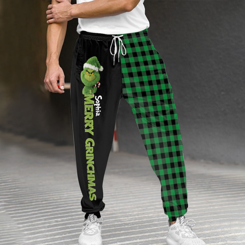 Personalized Merry Greenmas Unisex Sweatpants for Christmas Gifts Sweatpants GradoCreations