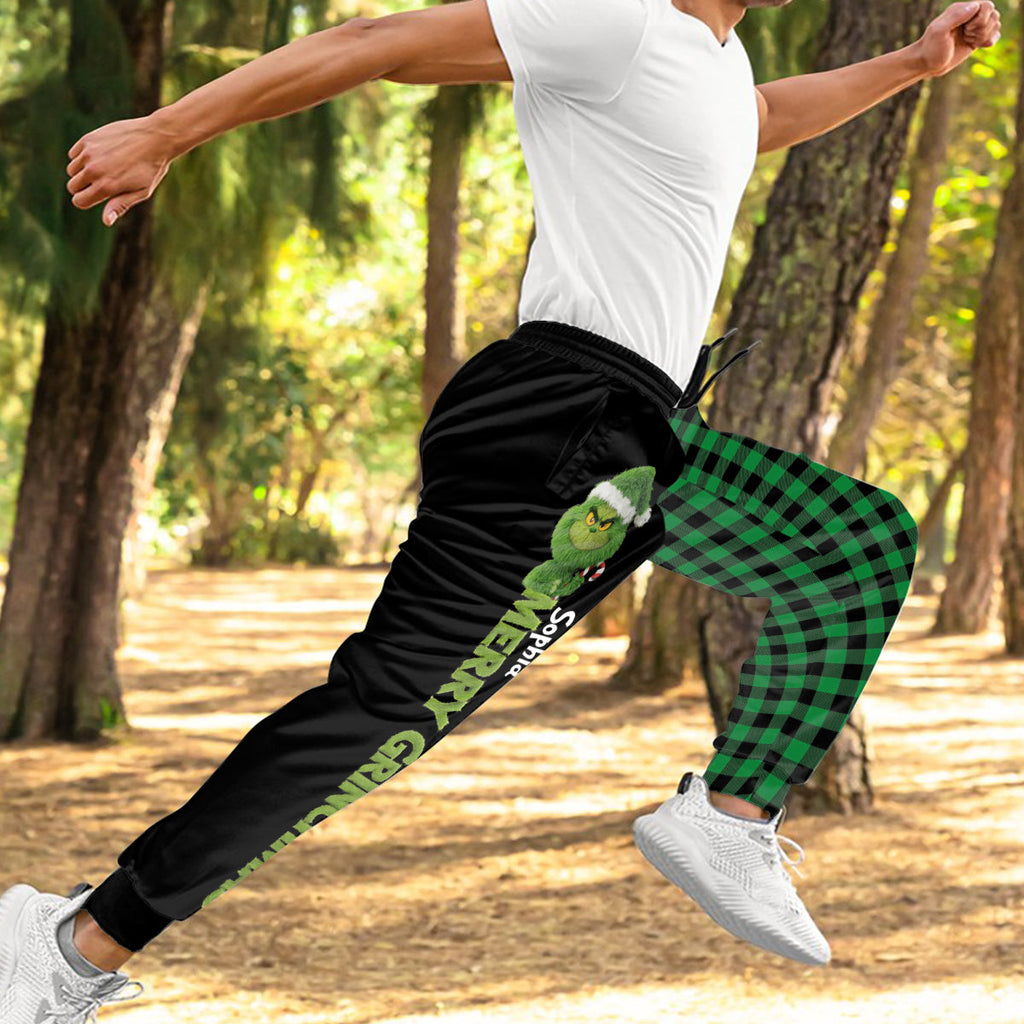 Personalized Merry Greenmas Unisex Sweatpants for Christmas Gifts Sweatpants GradoCreations