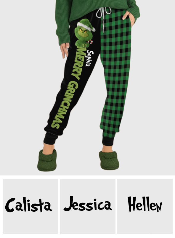 Personalized Merry Greenmas Unisex Sweatpants for Christmas Gifts Sweatpants GradoCreations