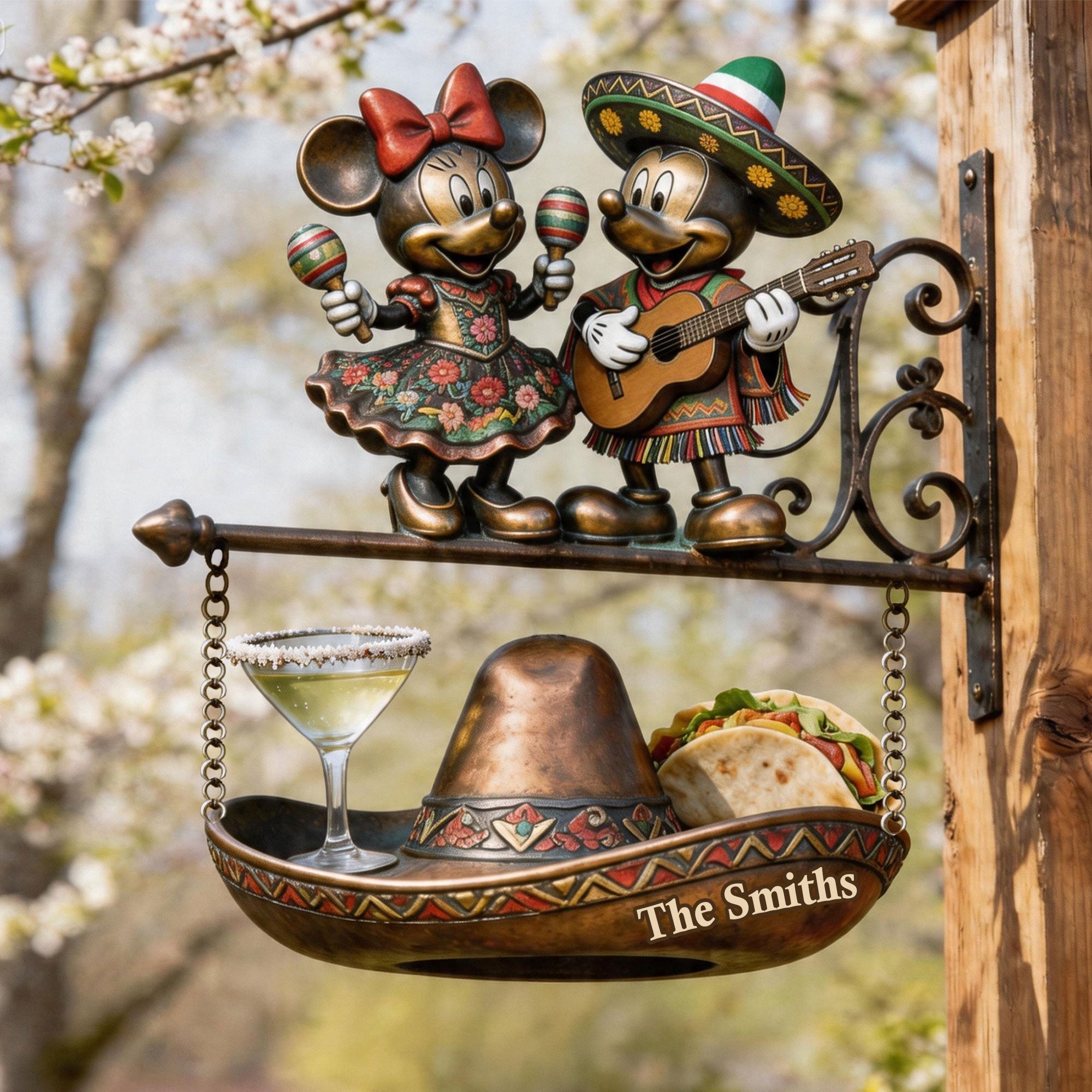 Personalized Cinco De Mayo Mouse Ears Wooden Wall Sign - Custom Family Name Decor Wooden Wall Mount Sign GradoCreations