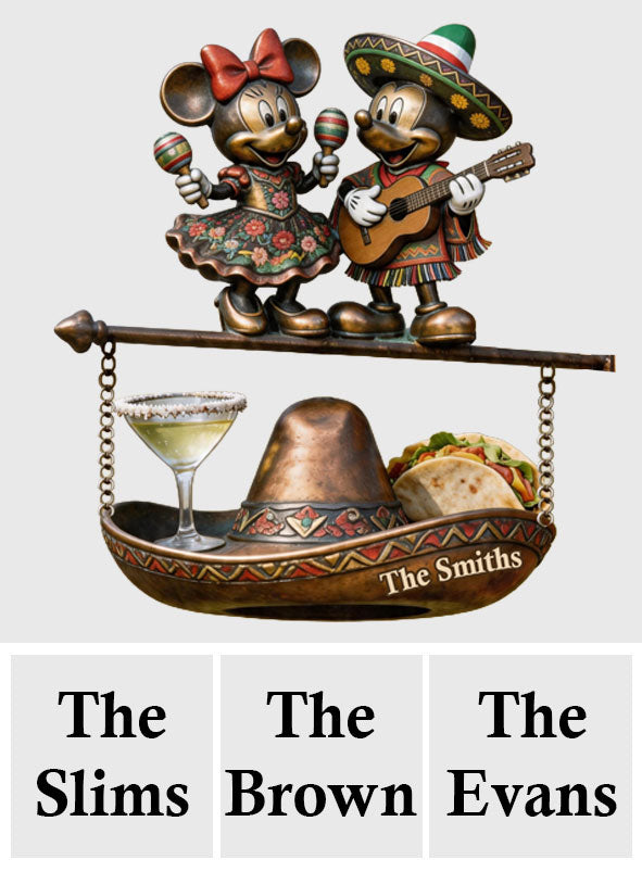 Personalized Cinco De Mayo Mouse Ears Wooden Wall Sign - Custom Family Name Decor Wooden Wall Mount Sign GradoCreations