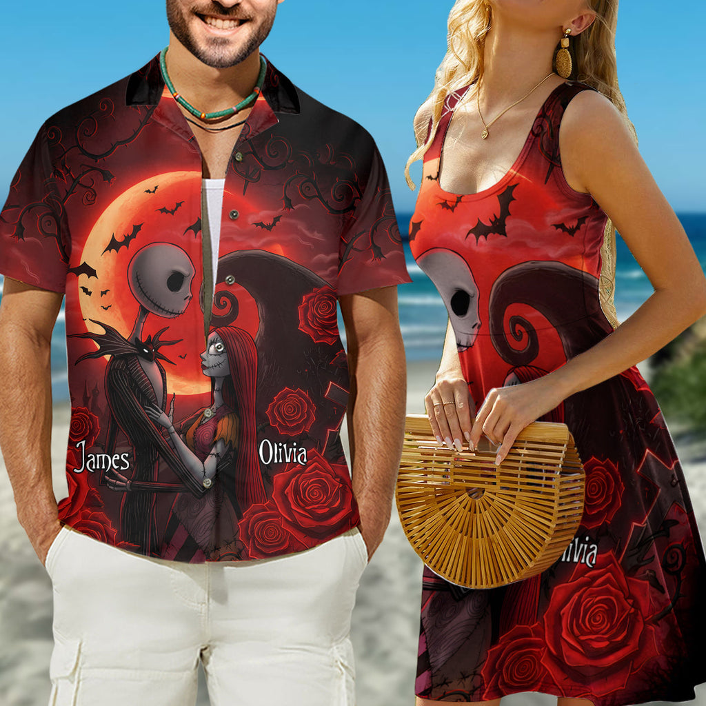 Personalized Nightmare Hawaiian Shirt & Sleeveless Dress for Couples Hawaiian Shirt & Sleeveless Dress GradoCreations