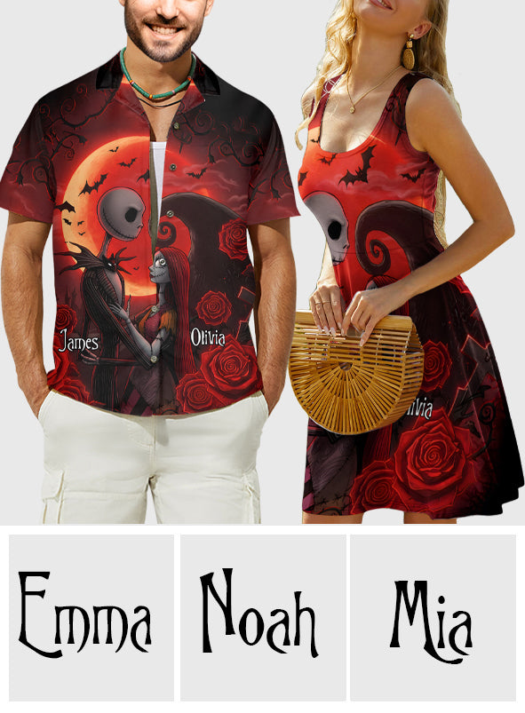 Personalized Nightmare Hawaiian Shirt & Sleeveless Dress for Couples Hawaiian Shirt & Sleeveless Dress GradoCreations