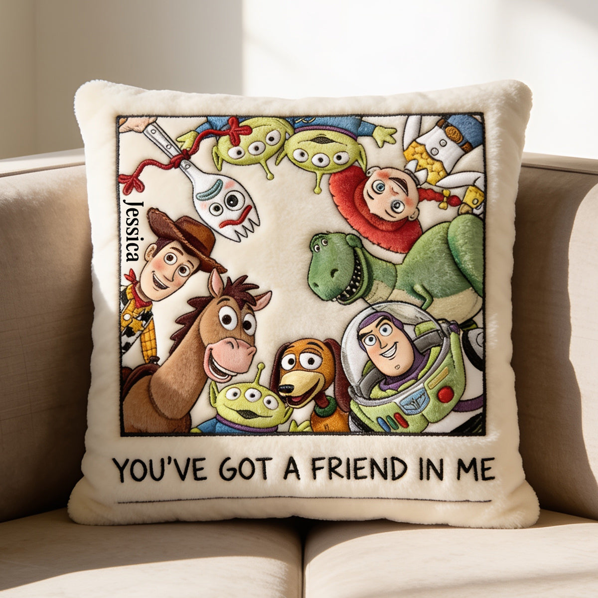 Personalized Faux Fur Pillow Custom Shape Kids Gift Idea Premium Faux Fur Pillow GradoCreations