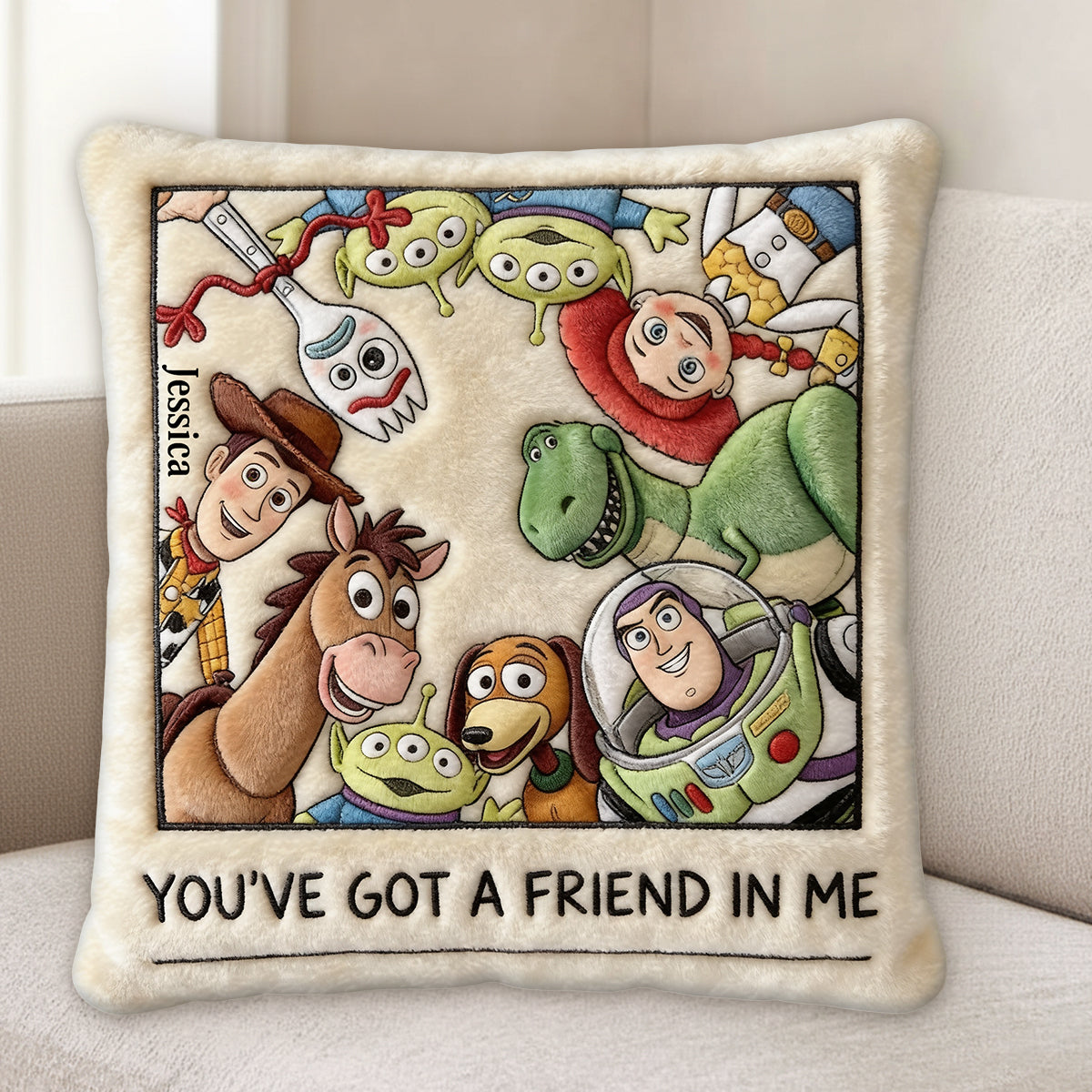 Personalized Faux Fur Pillow Custom Shape Kids Gift Idea Premium Faux Fur Pillow GradoCreations