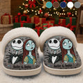 Personalized Nightmare Slippers with Fur Lining Gift for Couples Slippers With Fur Lining GradoCreations